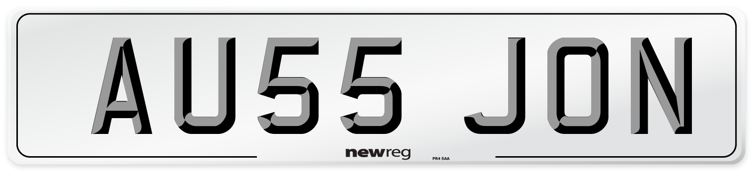 AU55 JON Number Plate from New Reg